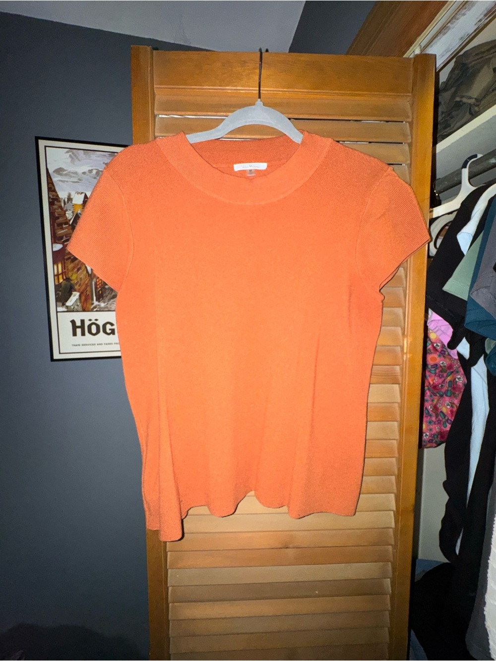 Women's Short-Sleeve Knit Top - Orange